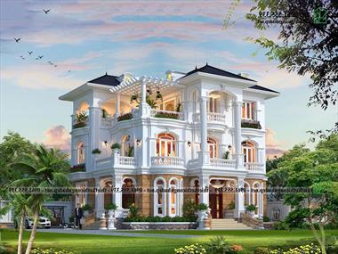 Mẫu biệt thự tân cổ điển 3 tầng 13x11m sang trọng tại Hà Nam NDBT3T36