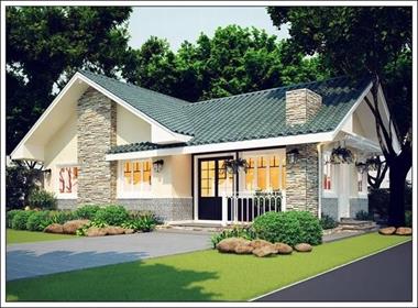 Mẫu biệt thự nhà vườn trệt mini 100m2 ngang 14.5x7m Chị Nga anh Hiếu