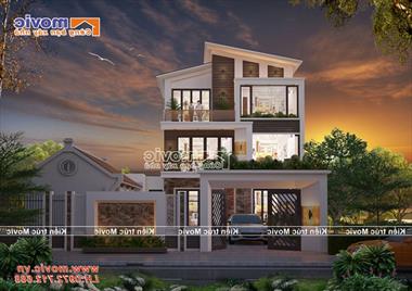 Mẫu nhà ống hiện đại 3 tầng đẹp thơ mộng - MV1846