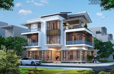 Mẫu thiết kế biệt thự 3 tầng hiện đại 10,8 x 14,7m tại Thái Bình NDBT3T37