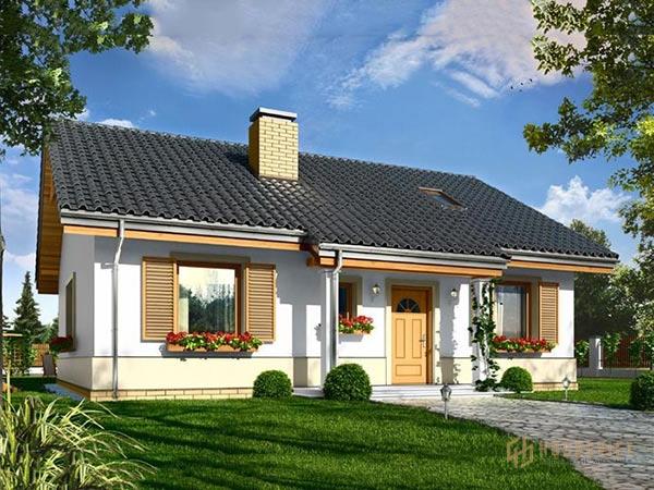 Mẫu thiết kế nhà 3 gian đẹp có cảnh quan sân vườn thoải mái, dễ chịu.