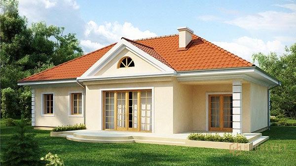 Cửa gỗ vẫn được giữ lại trong mẫu nhà 3 gian hiện đại.