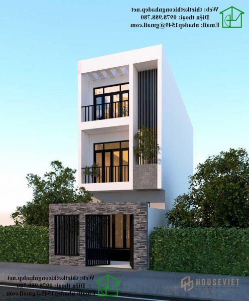Mẫu nhà phố 3 tầng 5x16m 2