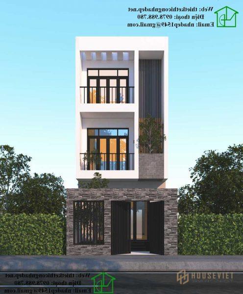 Mẫu nhà phố 3 tầng 5x16m