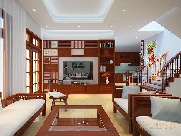 Phòng khách đẹp nhà cấp 4