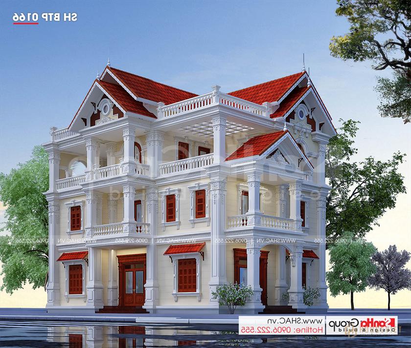 Biệt thự tân cổ điển 3 tầng diện tích 300m2 tại Hải Phòng - SH BTP 0166 3 Biệt thự 2 mặt tiền tại Hải Phòng