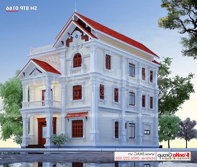 Biệt thự tân cổ điển 3 tầng diện tích 300m2 tại Hải Phòng - SH BTP 0166 4 Biệt thự song lập 300m2 tại Hải Phòng