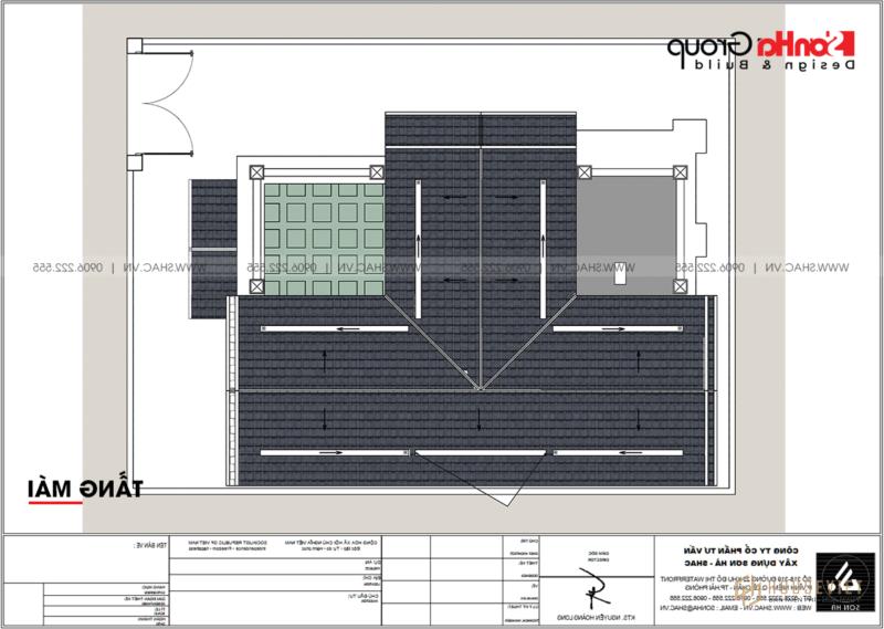 Biệt thự tân cổ điển 3 tầng diện tích 300m2 tại Hải Phòng - SH BTP 0166 18 Bản vẽ mái thái trong biệt thự tân cổ điển sang trọng tại Hải Phòng