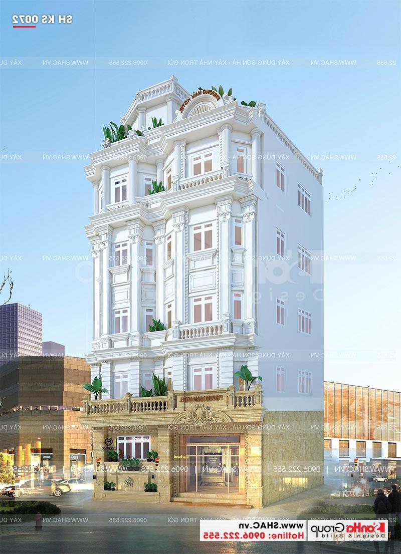 Mẫu khách sạn 3 sao phong cách tân cổ điển tại Nha Trang - SH KS 0072 2 Thiết kế khách sạn 3 sao tân cổ điển sang trọng tại Nha Trang