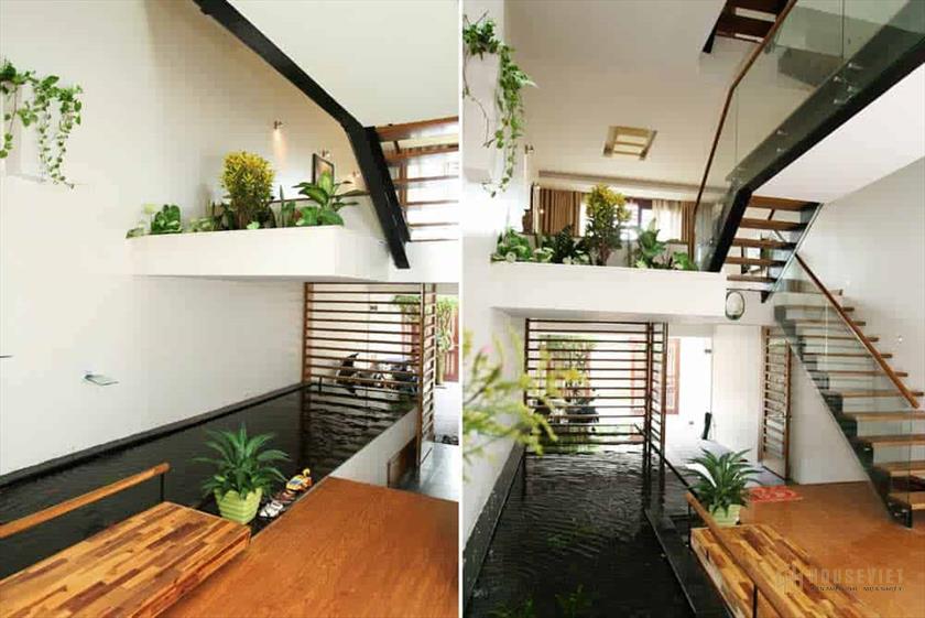 Chậu cây nhỏ giúp cầu thang đẹp hơn Chậu cây nhỏ giúp cầu thang đẹp hơn