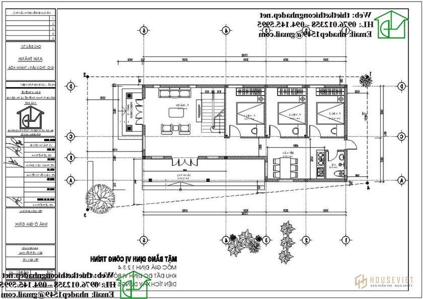 Mặt bằng bố trí nội thất của căn nhà