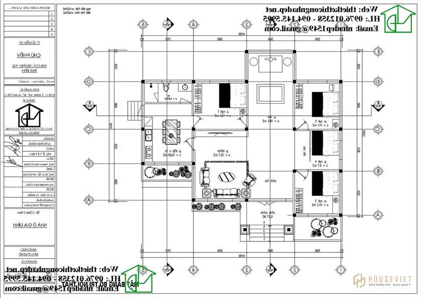 Mặt bằng bố trí nội thất của căn nhà