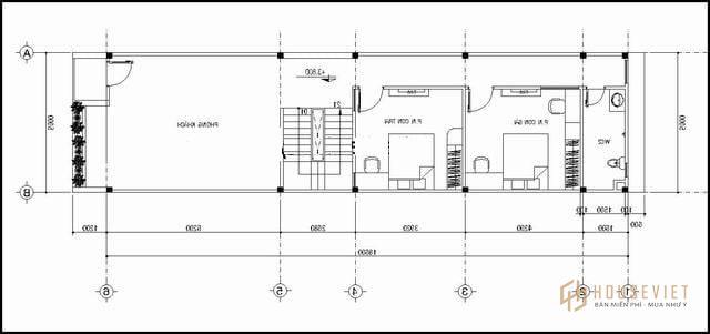 Mẫu nhà 2 tầng 5x16m