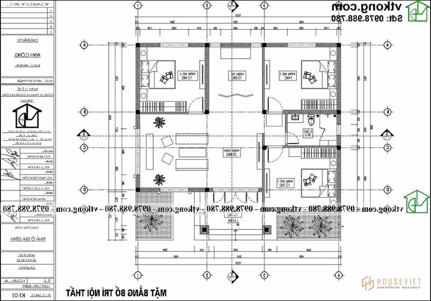 Mẫu Nhà Cấp 4 Mái Thái 3 Phòng Ngủ 12x10m Tại Nam Định Nc4150