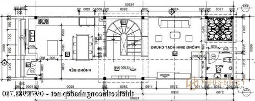 Mặt bằng tầng 2 nhà phố 5x16m