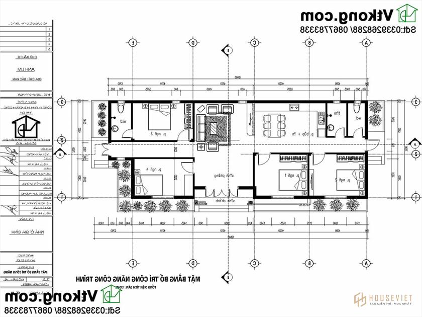 Bản vẽ chi tiết mặt bằng công năng của công trình.