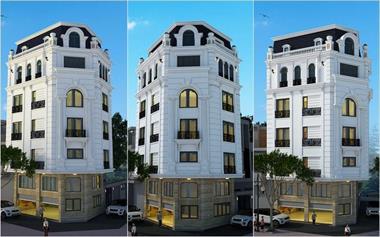 Bản vẽ thiết kế nhà đẹp 2 mặt tiền 6 tầng tân cổ điển Pháp Anh Trung