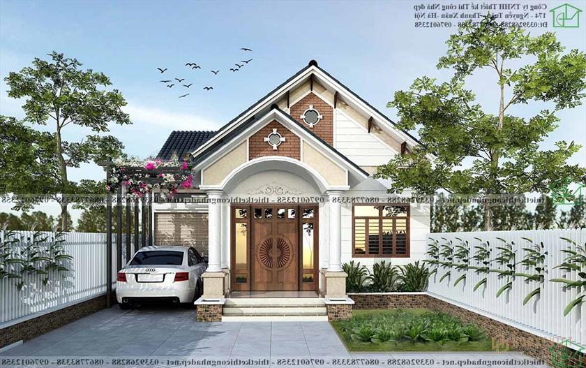 Tư vấn thiết kế mẫu nhà cấp 4 mái thái chữ L 110m2 tại Hải Phòng NDNC4154