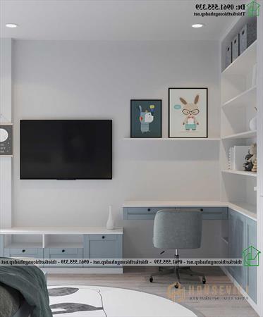 Thiết kế kệ tivi và bàn làm việc NDNP4T23