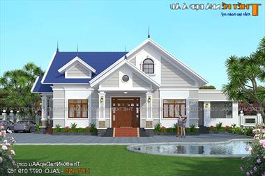 Thiết kế mẫu nhà vườn đẹp 1 tầng 4 phòng ngủ đẹp tại Hà Nội