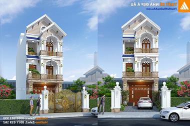 Mẫu nhà phố tân cổ điển 3 tầng 100m2 được xây dựng tại Hà Nội