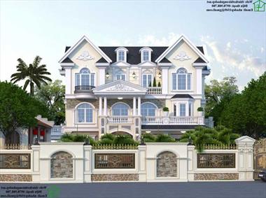 Mẫu thiết kế biệt thự 3 tầng 17x12m tân cổ điển tại Hà Nam NDBT3T38