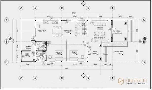 Bản vẽ thiết kế nhà 2 tầng 8x15m