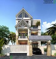 Biệt thự 3 tầng 9x15m mái thái ở Hải Dương NDBT3T39