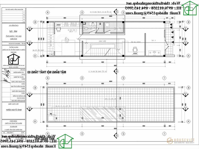 Mặt bằng nội thất tầng 3 NDNP3T49