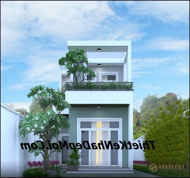 Mẫu nhà 2 tầng 3 phòng ngủ tiết kiệm