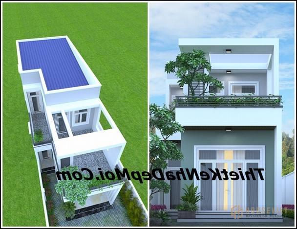 xây nhà phố 2 tầng phong cách hiện đại 90m2
