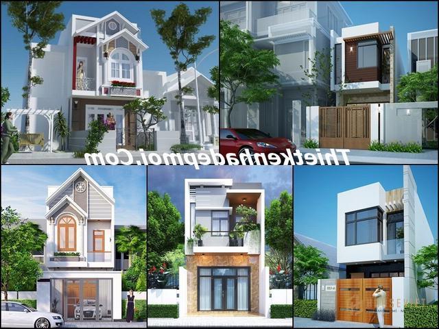 Các mẫu nhà đẹp 2 tầng 4 phòng ngủ rộng 5m