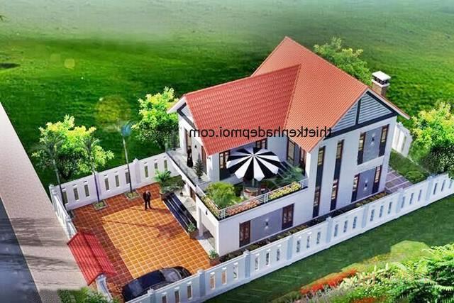 Bản vẽ cad nhà 2 tầng mái thái 4 phòng ngủ