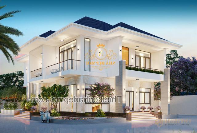 Biệt thự hai tầng đẹp ở nông thôn mới