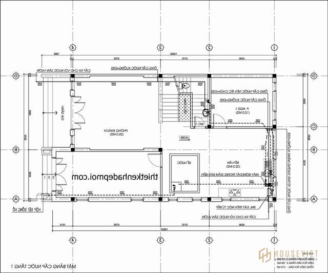 ban ve thiet ke biet thu mini 2 tang 100m2 cap thoat nuoc