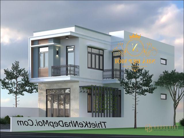 Mẫu nhà mái bằng 2 tầng rộng 6m