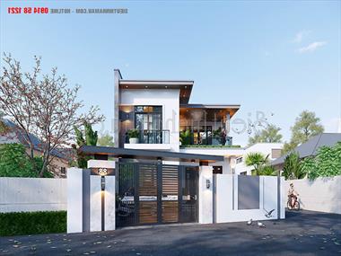 Mẫu biệt thự 2 tầng hiện đại 2 phòng ngủ BT1280422