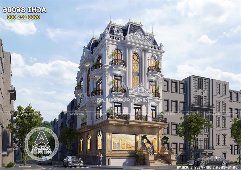 Góc view đẹp của mẫu thiết kế nhà ống 5 tầng kết hợp văn phòng cho thuê