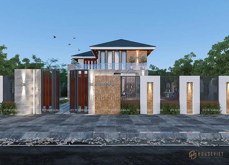 Phối cảnh mẫu biệt thự vườn 2 tầng đẹp