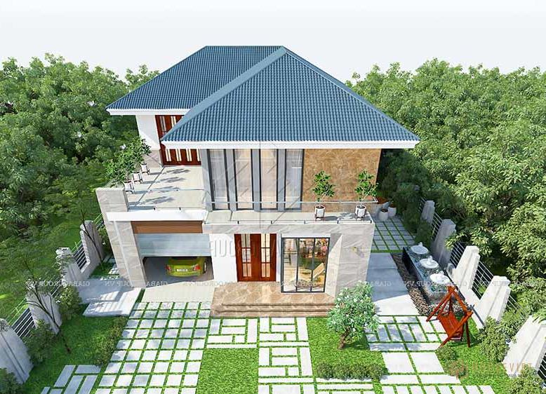 Toàn cảnh mẫu biệt thự vườn 2 tầng đẹp