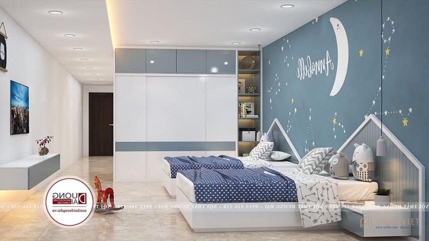 Không gian ấn tượng với sự kết hợp giữa màu trắng và xanh nhạt Không gian ấn tượng với sự kết hợp giữa màu trắng và xanh nhạt