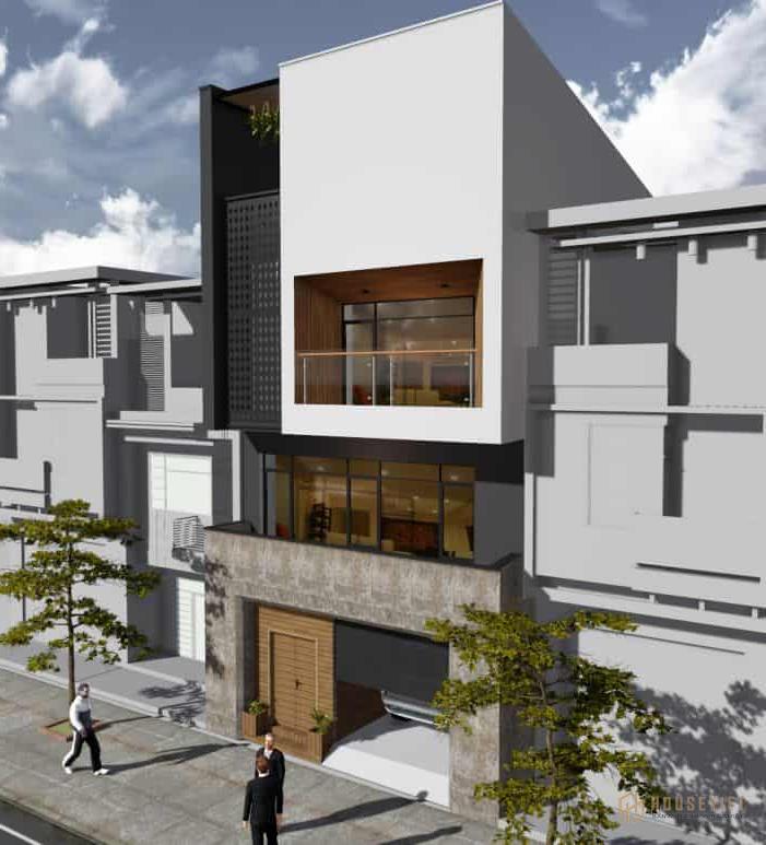 nhà 1 trệt 1 lầu mái bằng