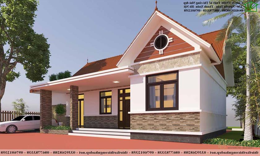 Mẫu thiết kế nhà cấp 4 8x12m truyền thống