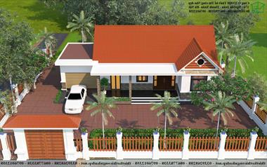 Mẫu nhà cấp 4 8x12m đẹp truyền thống tại Hà Nam NDNC4139