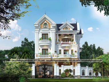 Biệt thự 3 tầng 10x12m tân cổ điển tại Thái Bình NDBT3T40