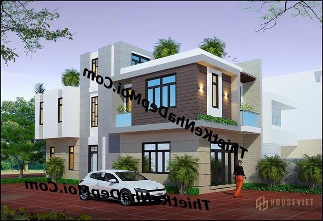 Mẫu nhà ống 2 tầng ở nông thôn 4 phòng ngủ 80m2