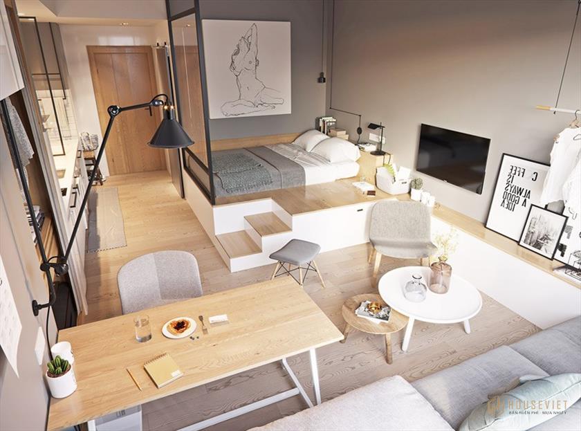 Sử dụng nội thất trong thiết kế căn hộ studio 30m2 cần chọn sao cho phù hợp với từng diện tích