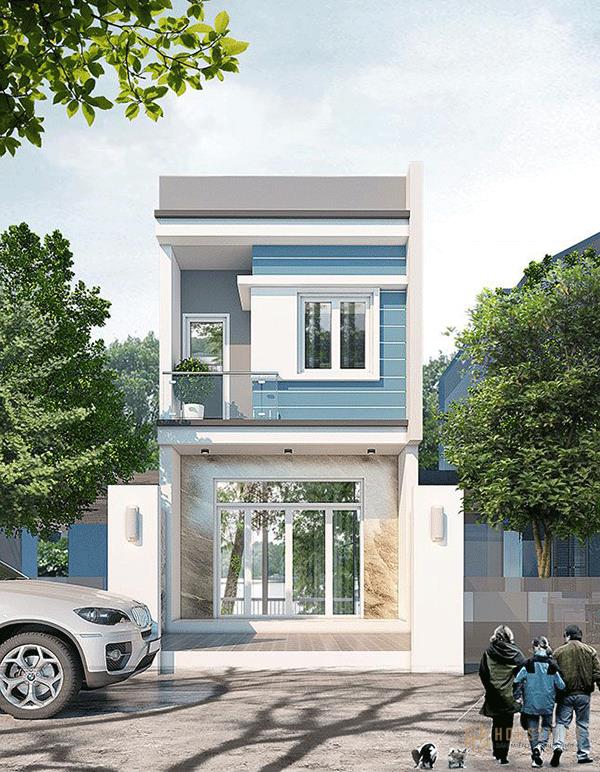 Thiết kế nhà phố với hệ thống cửa kính sang trọng