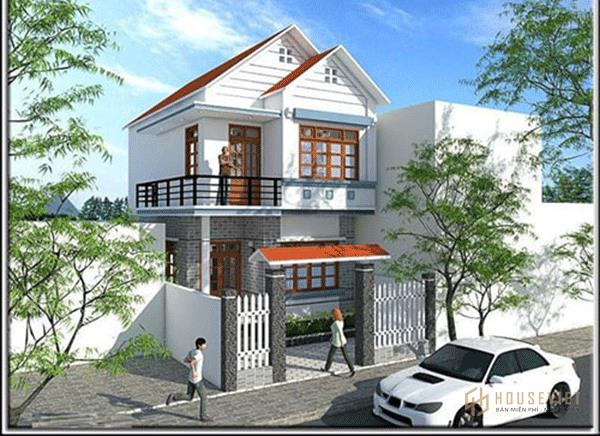 Nhà 2 tầng mái thái mặt tiền 5m thoáng mát.