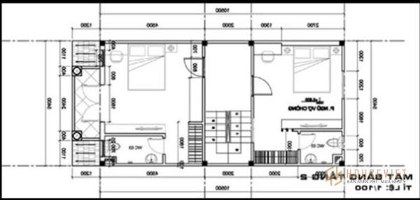 Mẫu thiết kế nhà 2 tầng 5x10m